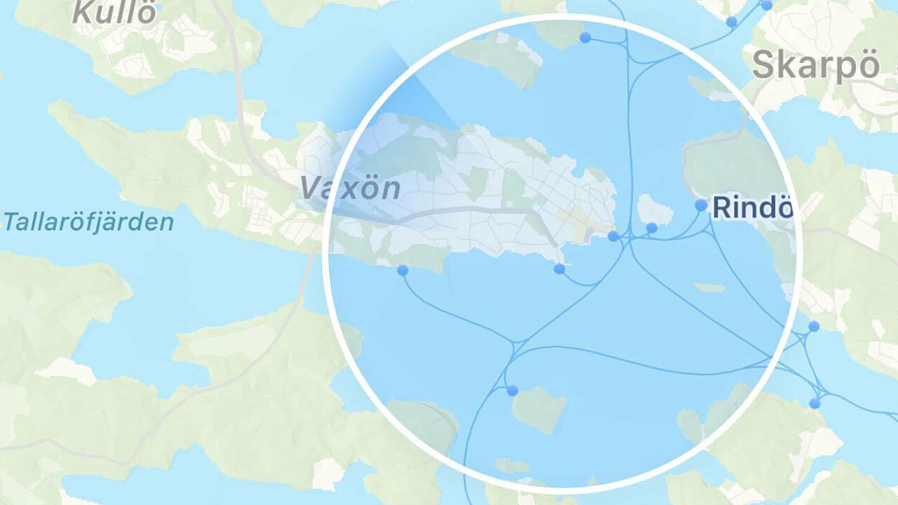 Screenshot google maps – position in Sweden