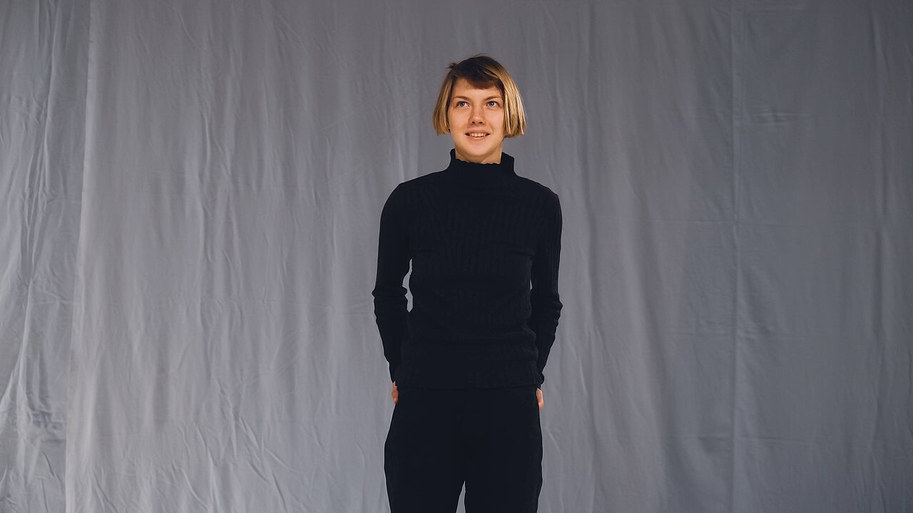 Portrait of Eliza Trefas, dressed in black